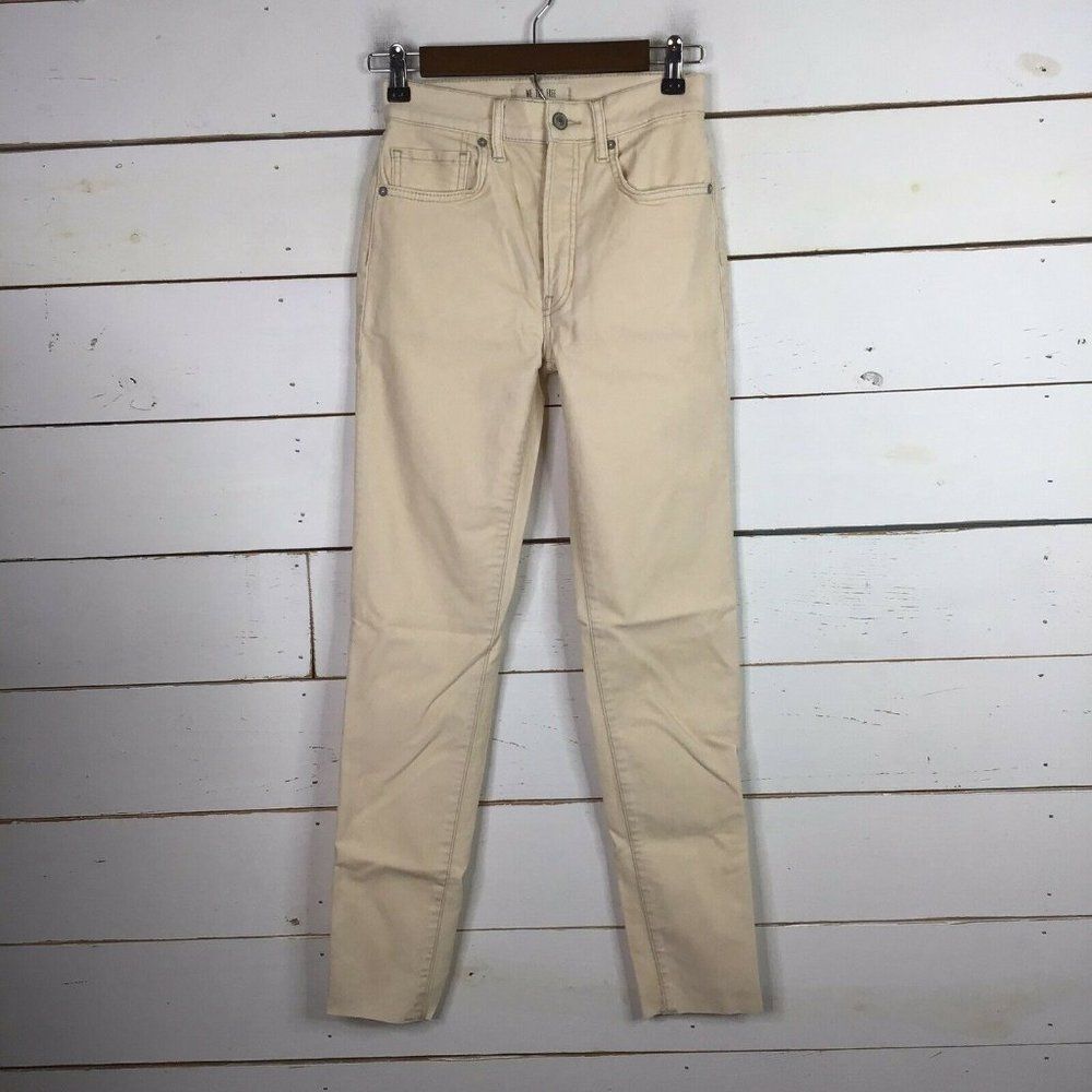New Free People Velvet Skinny Pant Ivory White Women's 24R